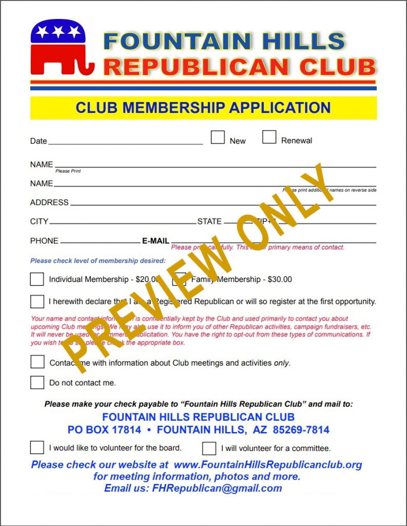 Join Us Fountain Hills Republican Club